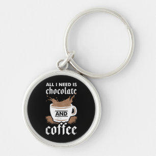Ich Liebe Schokolade und Kaffee Schlüsselanhänger
