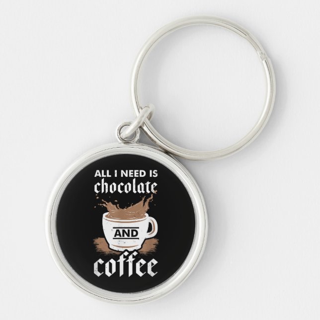 Ich Liebe Schokolade und Kaffee Schlüsselanhänger (Vorne)