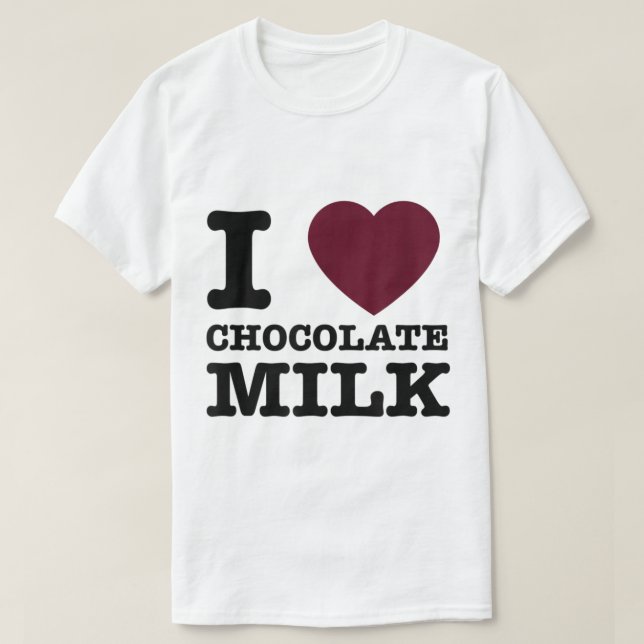Ich liebe Schokoladenmilch-Design T-Shirt (Design vorne)
