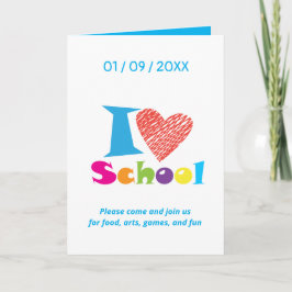 Ich Liebe Schule. Zurück zum Abschluss des Cartoon Karte