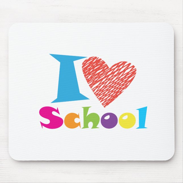 Ich Liebe Schule. Zurück zur Schule. Cartoon Absch Mousepad (Vorne)