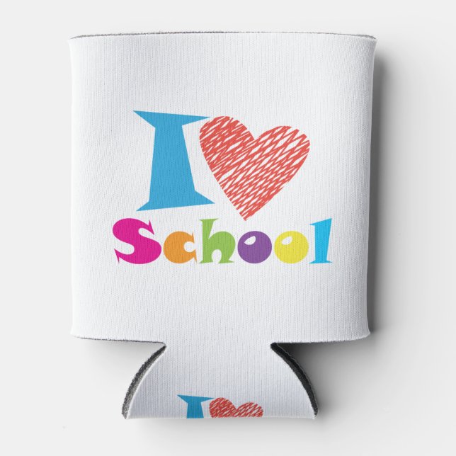 Ich Liebe Schule. Zurück zur Schule. Cartoon Niedl Dosenkühler (Vorderseite)