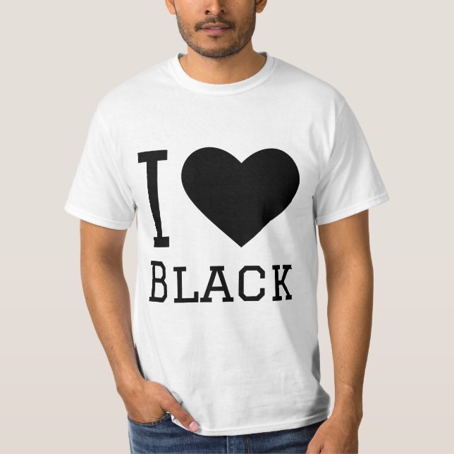 Ich Liebe schwarz T-Shirt (Vorderseite)