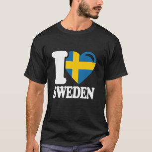 Ich liebe Schweden Heimat Schwedische Flagge Schwe T-Shirt