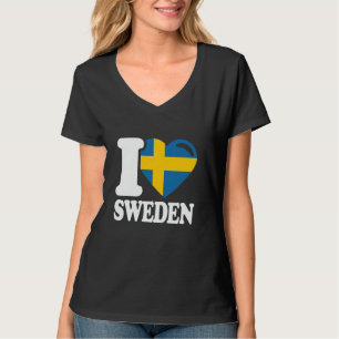 Ich liebe Schweden Heimat Schwedische Flagge Schwe T-Shirt