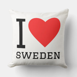 Ich liebe Schweden Quadrat-Aufkleber Kissen