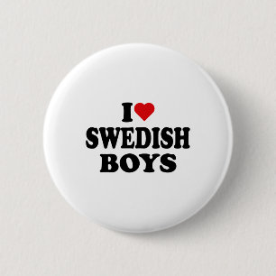 Ich liebe schwedische Jungen Ich Herz schwedische  Button