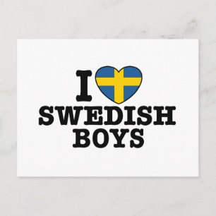 Ich liebe schwedische Jungen Postkarte