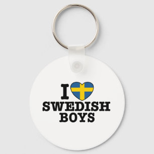 Ich liebe schwedische Jungen Schlüsselanhänger