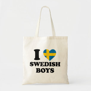Ich liebe schwedische Jungen Tragetasche