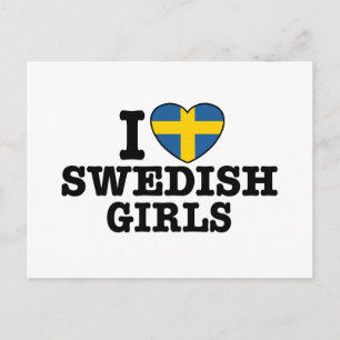 Ich Liebe Schwedische Mädchen Postkarte