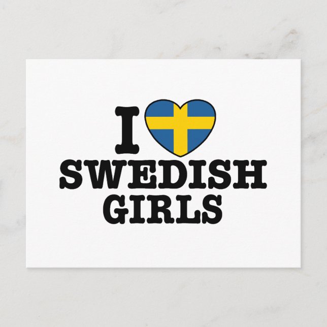 Ich Liebe Schwedische Mädchen Postkarte (Vorderseite)