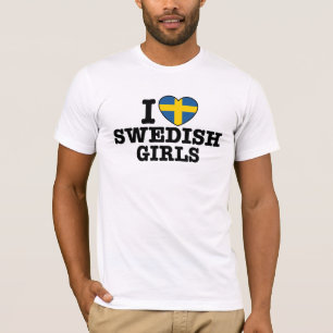 Ich Liebe Schwedische Mädchen T-Shirt