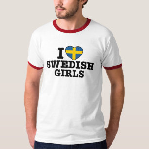 Ich Liebe Schwedische Mädchen T-Shirt