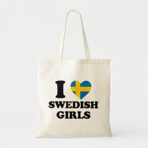 Ich Liebe Schwedische Mädchen Tragetasche