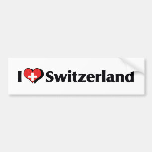 Ich liebe Schweizer Flagge Autoaufkleber