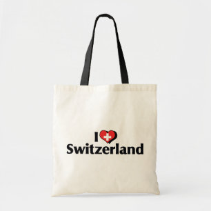 Ich liebe Schweizer Flagge Tragetasche