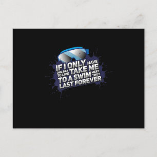 Ich Liebe Schwimmen bringt mich zu einem Schwimmen Einladungspostkarte