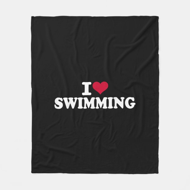 Ich liebe Schwimmen Fleecedecke (Vorderseite)