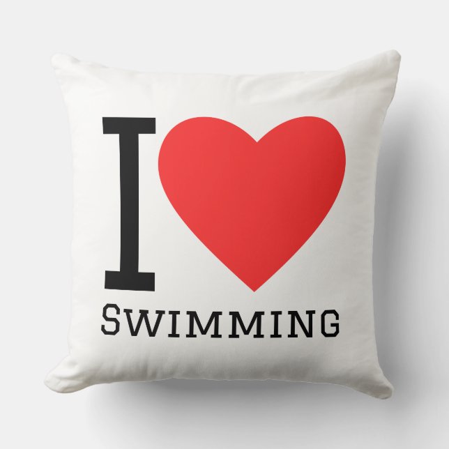 Ich liebe Schwimmen  Kissen (Vorderseite)