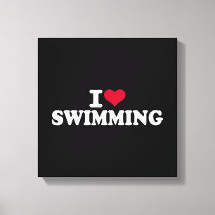 Ich liebe Schwimmen Leinwanddruck