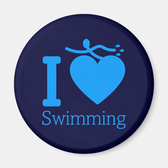 Ich Liebe Schwimmen Magnet (Vorne)