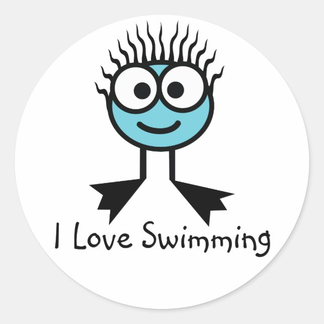 Ich Liebe Schwimmen Sticker (Vorderseite)