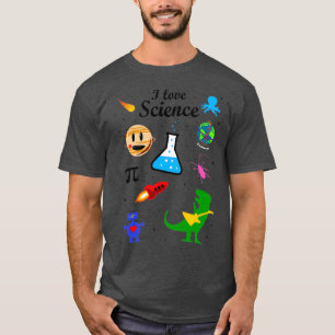 Ich liebe Science schwarze Version T-Shirt