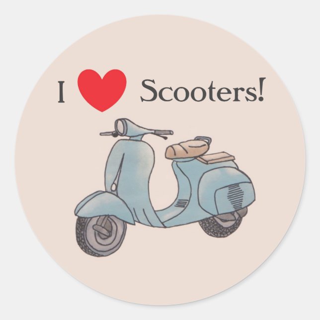 Ich Liebe Scooters! Aufkleber (Vorderseite)