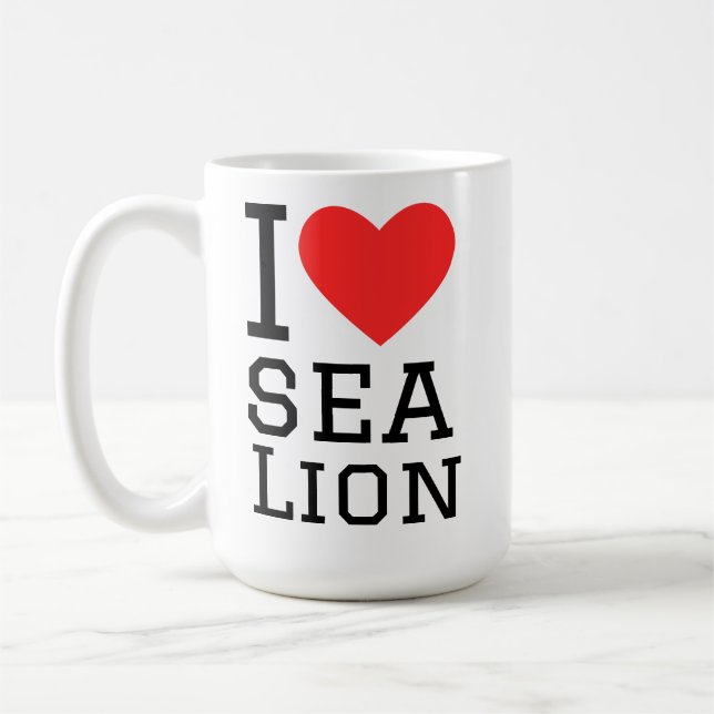 Ich liebe Seelöwen Kaffeetasse (Links)