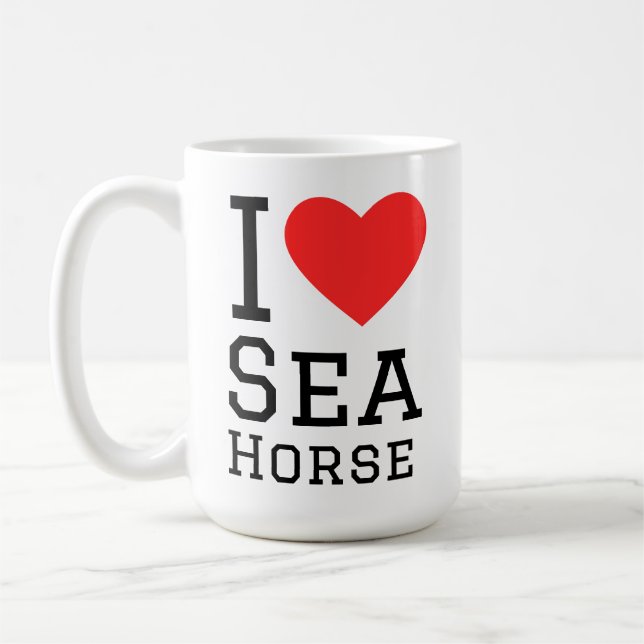 Ich liebe Seepferdchen Kaffeetasse (Links)
