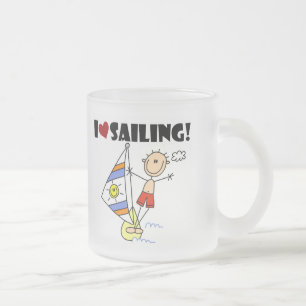 Ich liebe Segel-T-Shirts und Geschenke Mattglastasse