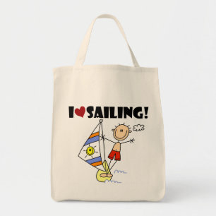 Ich liebe Segel-T-Shirts und Geschenke Tragetasche