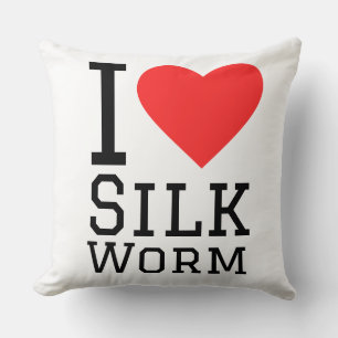 Ich liebe Seidenwurm Kissen