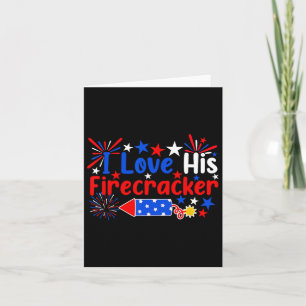 Ich Liebe seine Firecracker Funny 4. Juli Feuerwer Karte