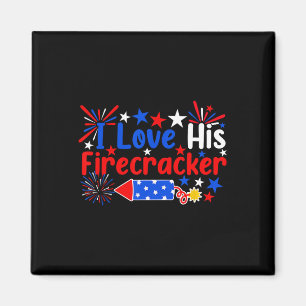 Ich Liebe seine Firecracker Funny 4. Juli Feuerwer Magnet