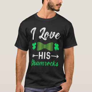 Ich Liebe seine Kleeblätter St Patrick's Day Paare T-Shirt