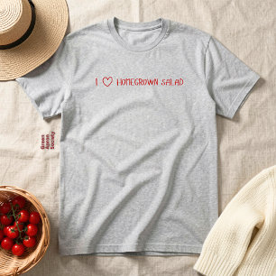Ich liebe selbstangebauten Salat Typografie T-Shirt