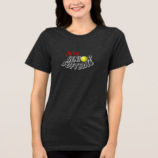 Ich liebe Senior-Softball-T-Shirt Tri-Blend Shirt