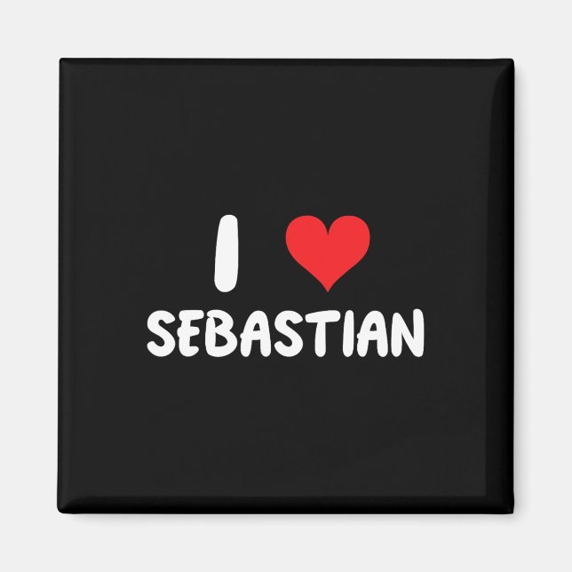 Ich liebe Sestian - Herz - Name  Magnet (Vorne)