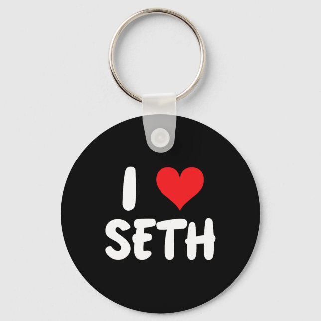 Ich liebe Seth - Herz - Name  Schlüsselanhänger (Vorderseite)