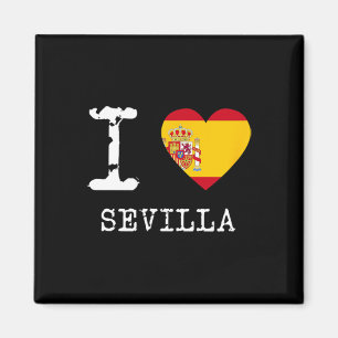 Ich liebe Sevilla Spanien Flagge Magnet