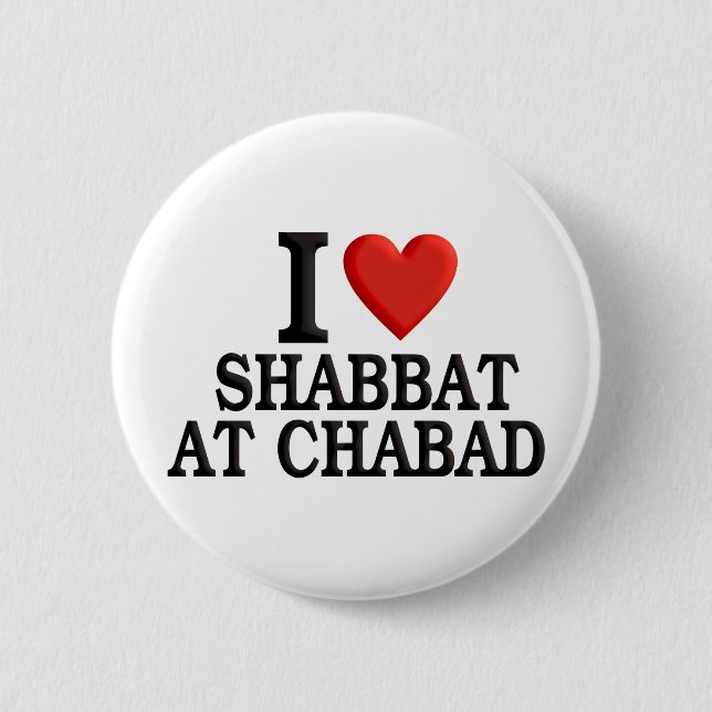 Ich Liebe Shabbat in Chabad Button (Vorderseite)