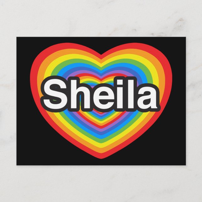 Ich Liebe Sheila. Ich Liebe dir Sheila. Herz Postkarte (Vorderseite)