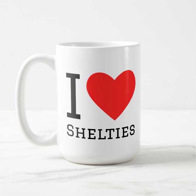 Ich liebe Shelties Kaffeetasse (Links)