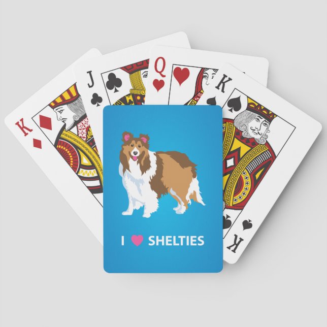 "Ich Liebe Shelties" Plattform der Spielkarten (Rückseite)