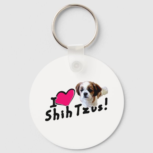 Ich Liebe Shih Tzus! Schlüsselanhänger (Vorderseite)