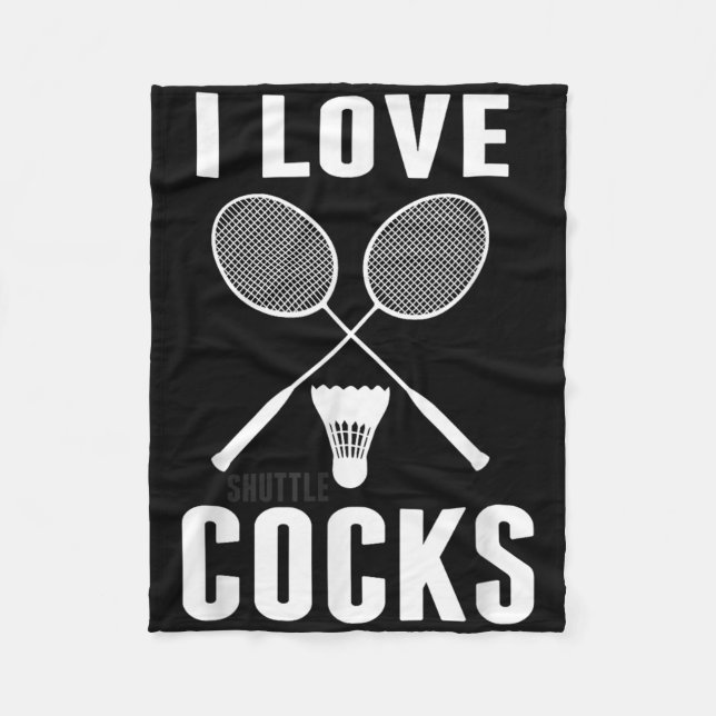 Ich liebe Shuttles Lustiger Badminton-Vater  Fleecedecke (Vorderseite)
