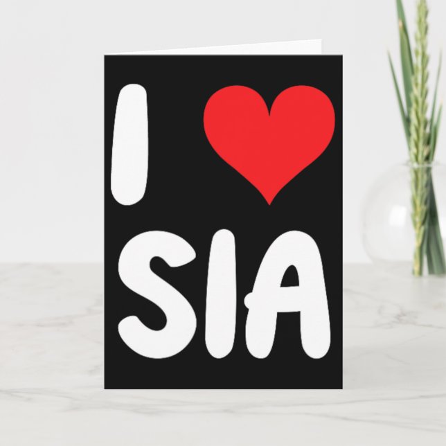 Ich liebe Sia - Herz  Karte (Vorderseite)