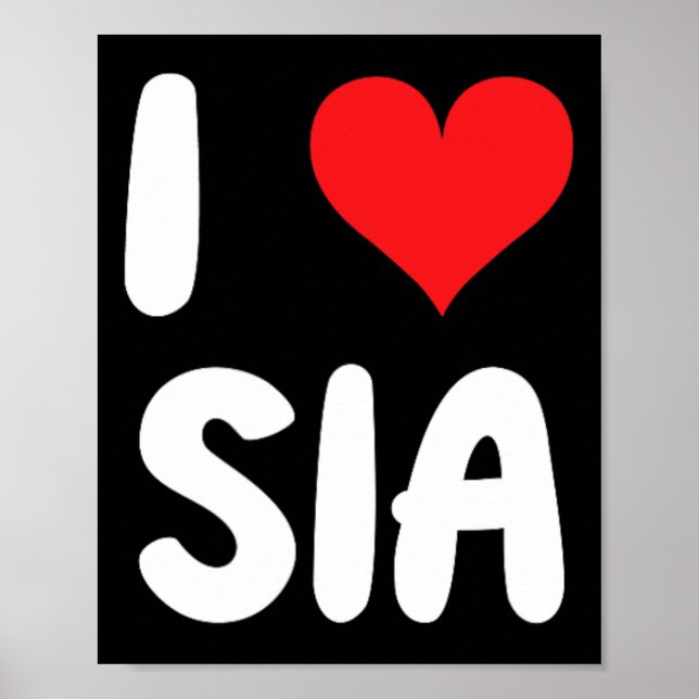 Ich liebe Sia - Herz  Poster (Vorne)
